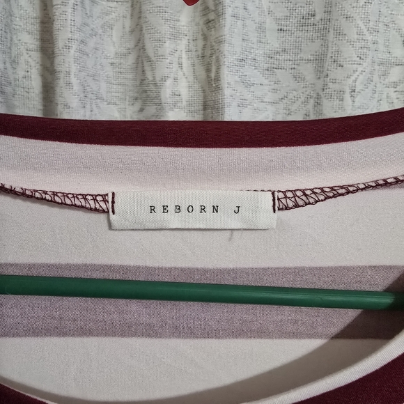Reborn J Maroon Stripped Long Sleeve Top - Picture 7 of 7